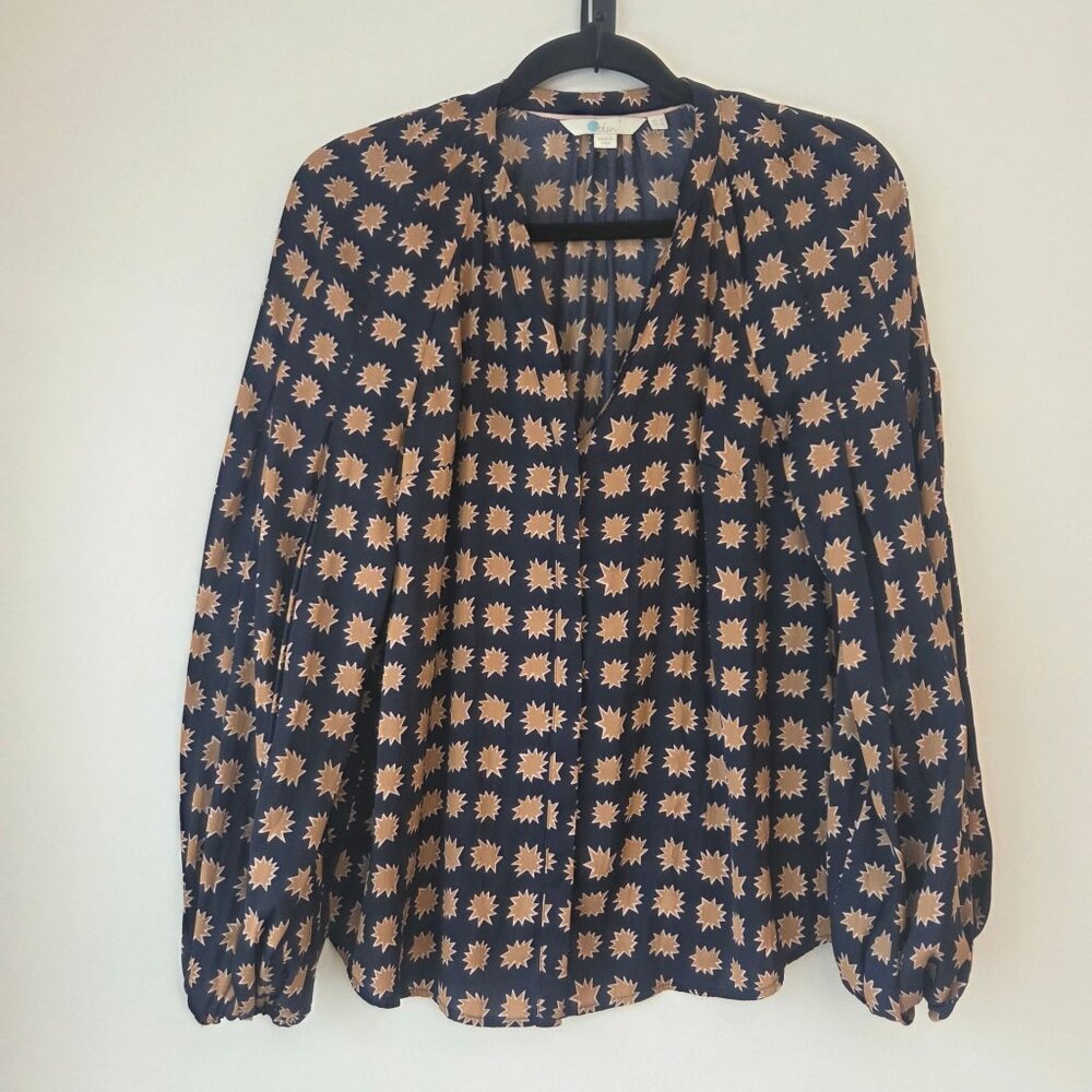 Boden Star Print Button Up Blouse Top Shirt Long Sleeve Office Work Women's 2